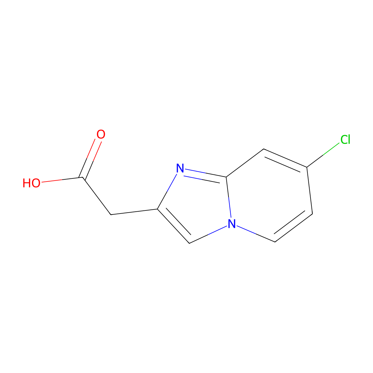 (7-Chloroimidazo[1,2-a]pyridin-2-yl)acetic acid molecular structure, CAS 1216700-90-1