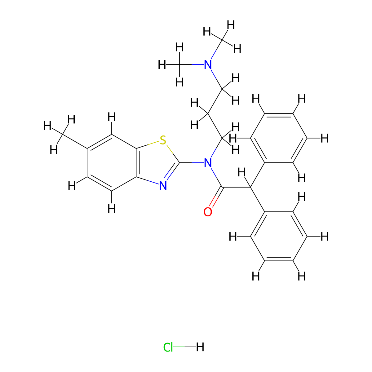N-(3-(dimethylamino)propyl)-N-(6-methylbenzo[d]thiazol-2-yl)-2,2-diphenylacetamide hydrochloride molecular structure, CAS 1216700-92-3