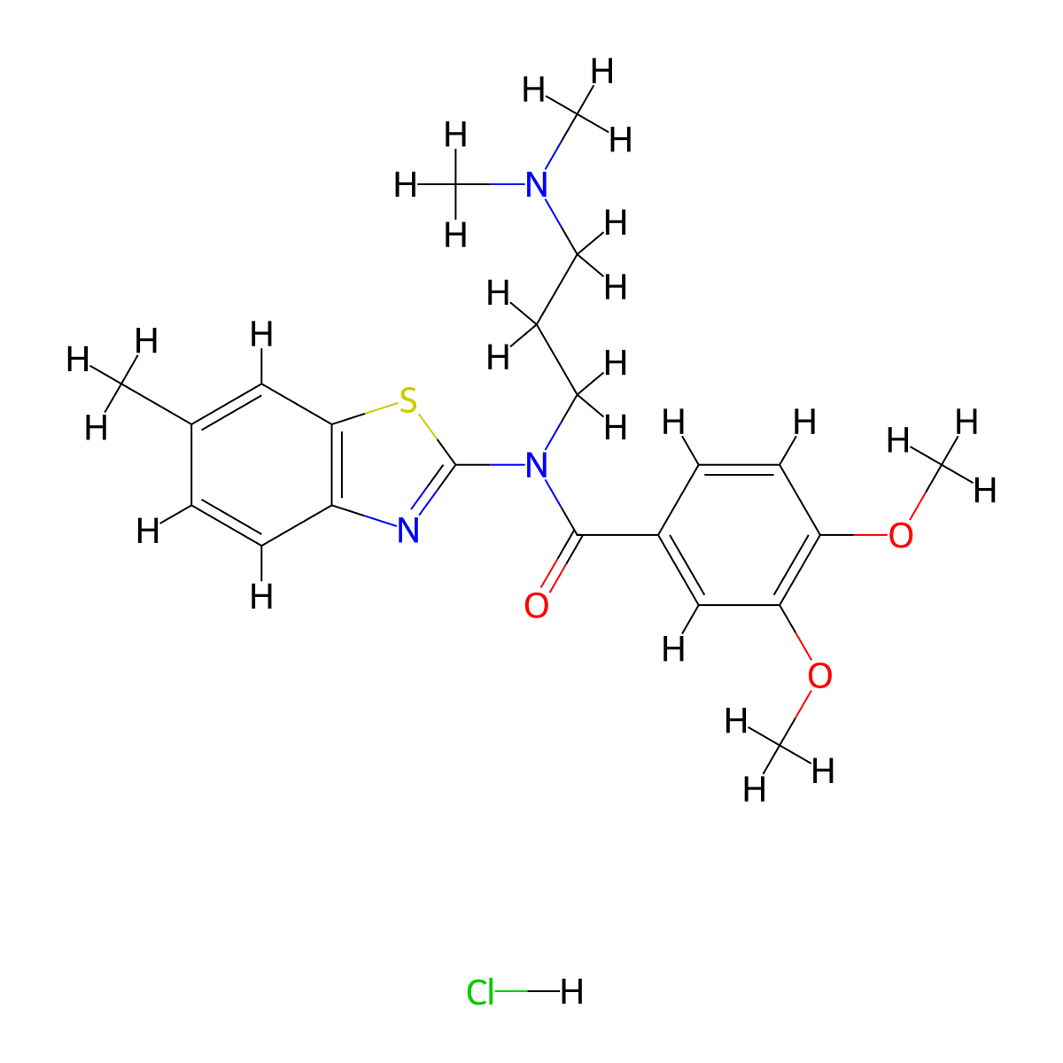 N-(3-(dimethylamino)propyl)-3,4-dimethoxy-N-(6-methylbenzo[d]thiazol-2-yl)benzamide hydrochloride molecular structure, CAS 1216701-36-8