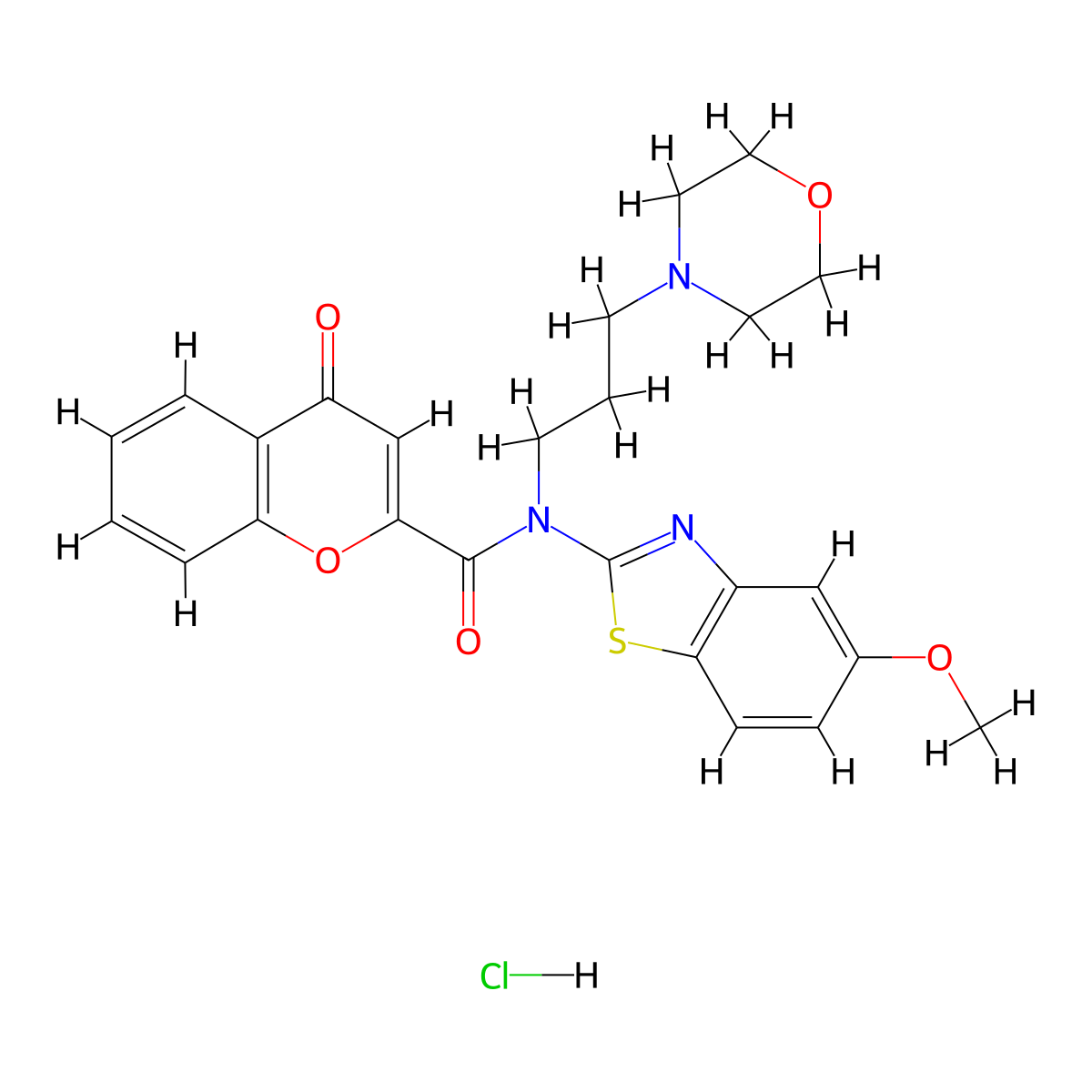 N-(5-methoxybenzo[d]thiazol-2-yl)-N-(3-morpholinopropyl)-4-oxo-4H-chromene-2-carboxamide hydrochloride molecular structure, CAS 1216705-25-7