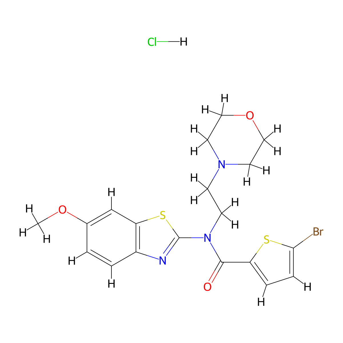 5-bromo-N-(6-methoxybenzo[d]thiazol-2-yl)-N-(2-morpholinoethyl)thiophene-2-carboxamide hydrochloride molecular structure, CAS 1216706-44-3
