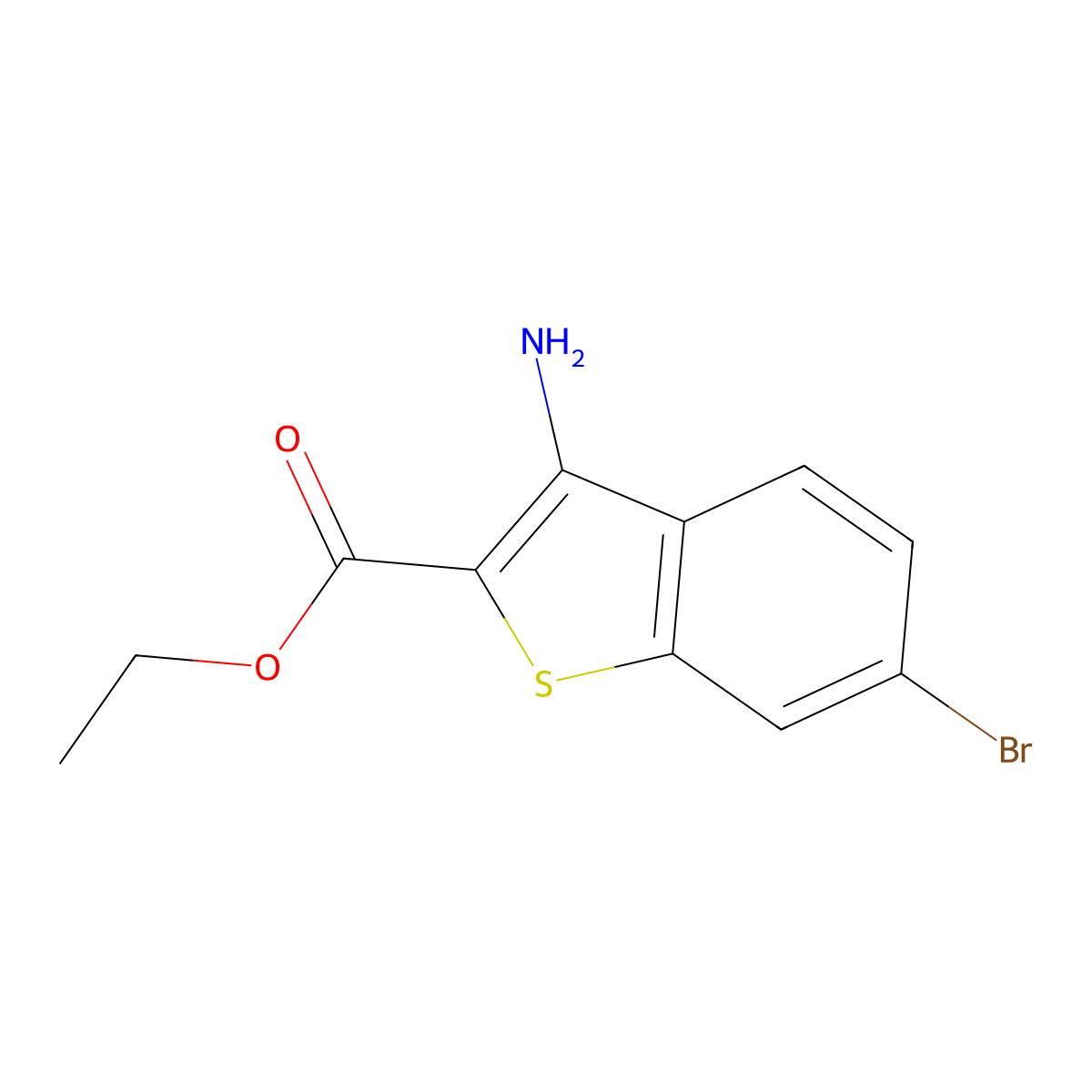 Ethyl 3-Amino-6-bromo-1-benzothiophene-2-carboxylate molecular structure, CAS 1216708-87-0