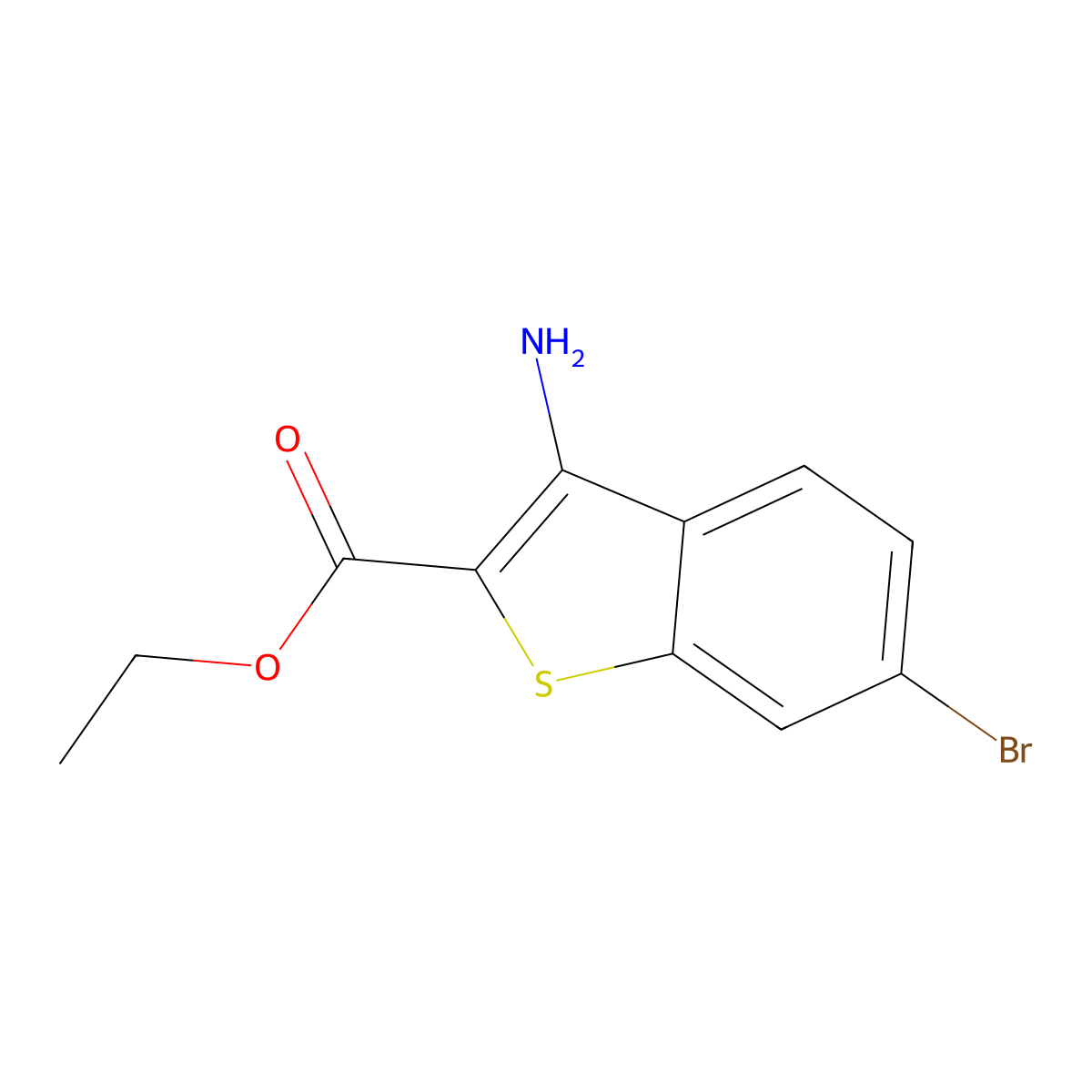 Ethyl 3-Amino-6-bromo-1-benzothiophene-2-carboxylate molecular structure, CAS 1216708-87-0