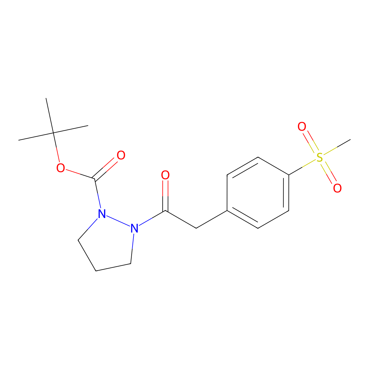 tert-Butyl 2-{[4-(Methylsulfonyl)phenyl]acetyl}pyrazolidine-1-carboxylate molecular structure, CAS 1216711-55-5
