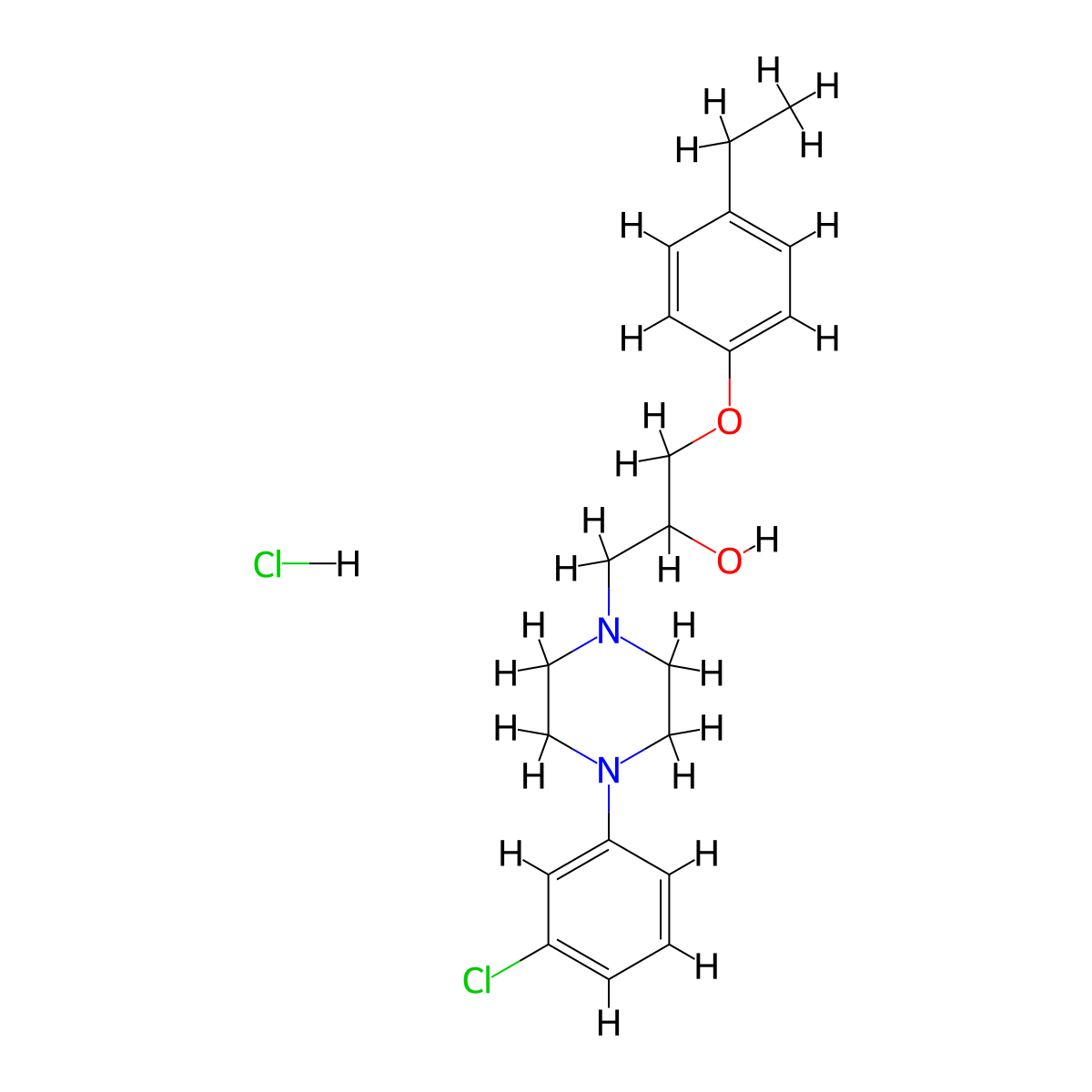 1-[4-(3-Chlorophenyl)piperazin-1-YL]-3-(4-ethylphenoxy)propan-2-OL hydrochloride molecular structure, CAS 1216712-63-8