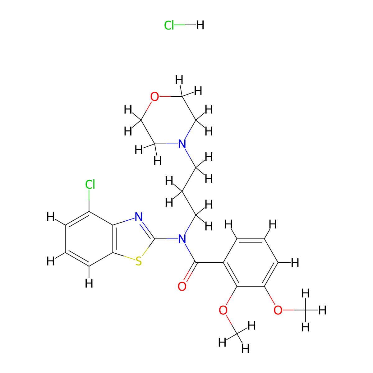 N-(4-chlorobenzo[d]thiazol-2-yl)-2,3-dimethoxy-N-(3-morpholinopropyl)benzamide hydrochloride molecular structure, CAS 1216718-73-8