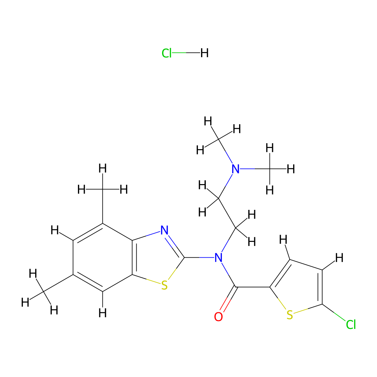 5-chloro-N-(2-(dimethylamino)ethyl)-N-(4,6-dimethylbenzo[d]thiazol-2-yl)thiophene-2-carboxamide hydrochloride molecular structure, CAS 1216720-33-0