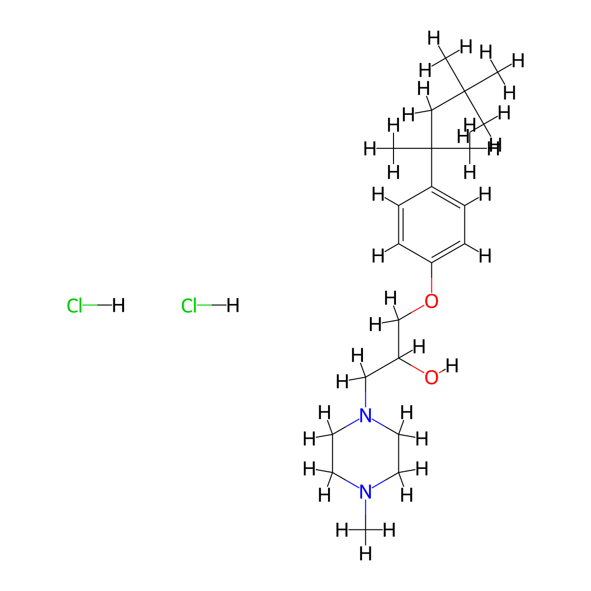 1-(4-Methylpiperazin-1-YL)-3-[4-(2,4,4-trimethylpentan-2-YL)phenoxy]propan-2-OL dihydrochloride molecular structure, CAS 1216723-82-8