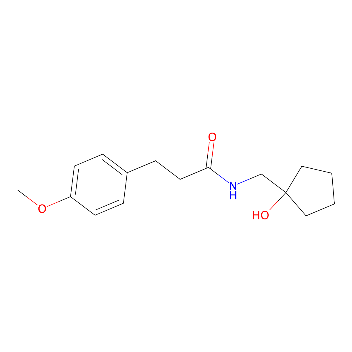 N-[(1-hydroxycyclopentyl)methyl]-3-(4-methoxyphenyl)propanamide molecular structure, CAS 1216724-19-4