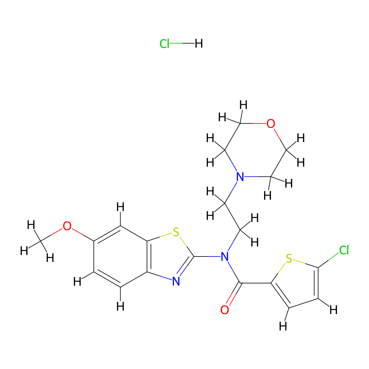 5-chloro-N-(6-methoxybenzo[d]thiazol-2-yl)-N-(2-morpholinoethyl)thiophene-2-carboxamide hydrochloride molecular structure, CAS 1216724-79-6