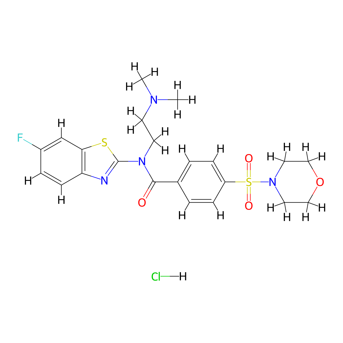N-(2-(dimethylamino)ethyl)-N-(6-fluorobenzo[d]thiazol-2-yl)-4-(morpholinosulfonyl)benzamide hydrochloride molecular structure, CAS 1216727-42-2