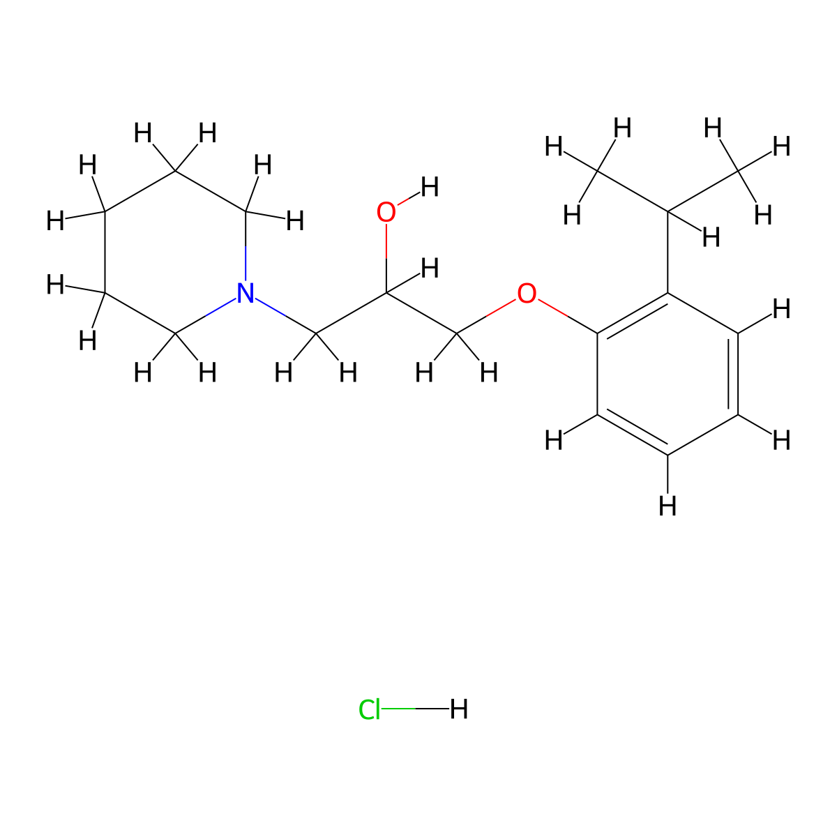1-(2-Isopropylphenoxy)-3-(piperidin-1-yl)propan-2-ol hydrochloride molecular structure, CAS 1216738-22-5