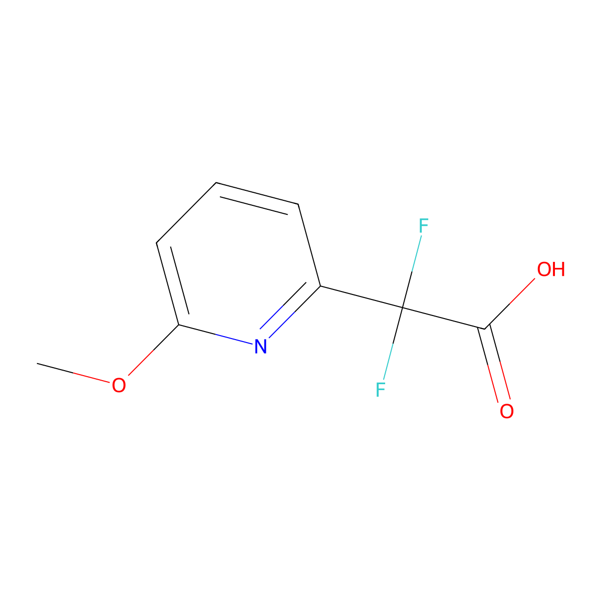 Difluoro(6-methoxypyridin-2-yl)acetic acid molecular structure, CAS 1216738-74-7