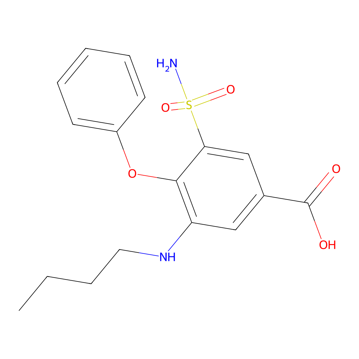 Bumetanide molecular structure, CAS 1216739-35-3