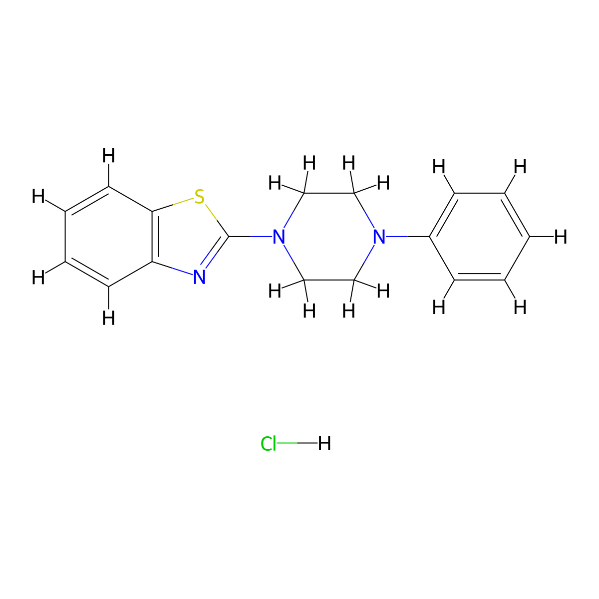 2-(4-Phenylpiperazin-1-yl)benzo[d]thiazole hydrochloride molecular structure, CAS 1216739-96-6