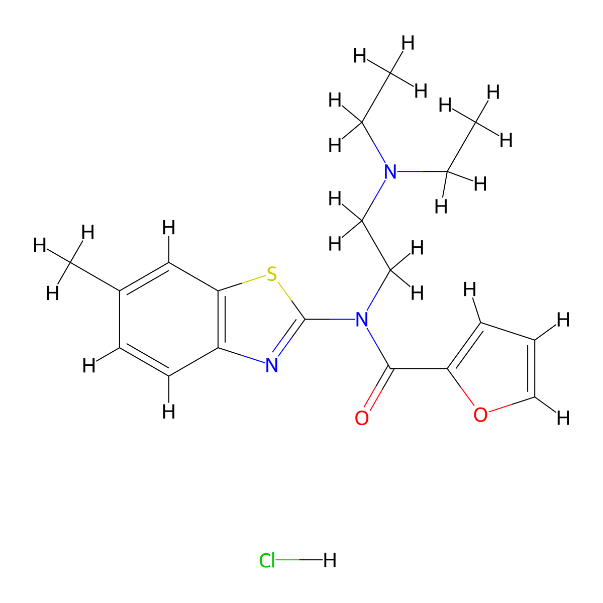 N-(2-(diethylamino)ethyl)-N-(6-methylbenzo[d]thiazol-2-yl)furan-2-carboxamide hydrochloride molecular structure, CAS 1216741-57-9