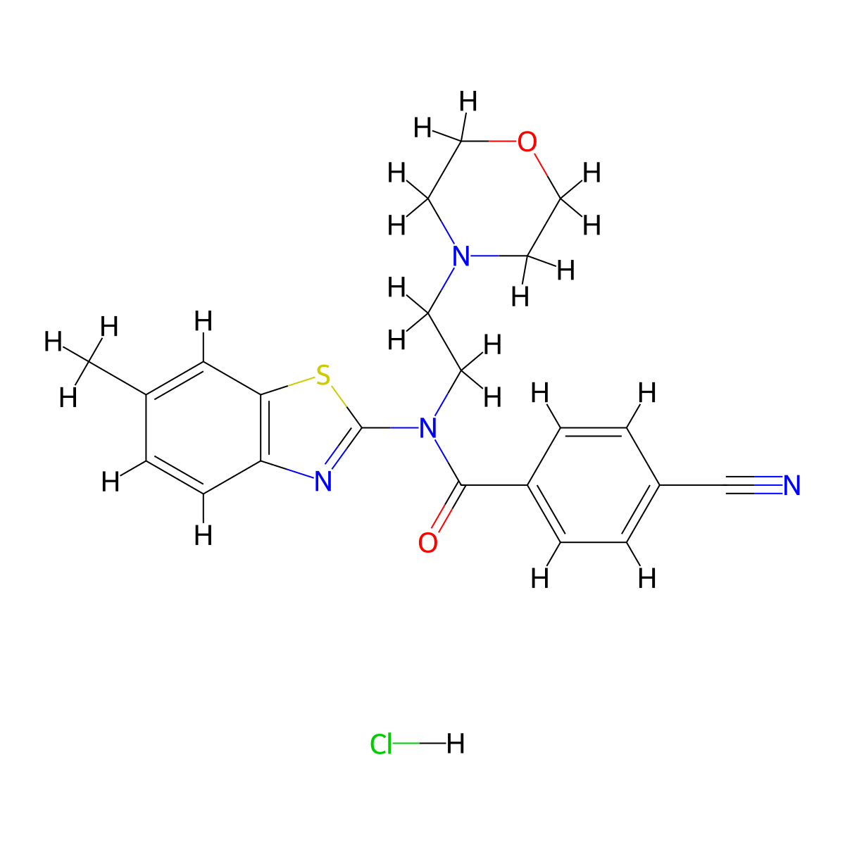 4-cyano-N-(6-methylbenzo[d]thiazol-2-yl)-N-(2-morpholinoethyl)benzamide hydrochloride molecular structure, CAS 1216742-64-1