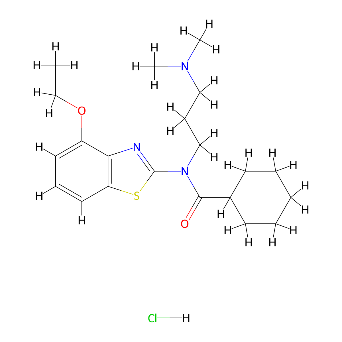 N-(3-(dimethylamino)propyl)-N-(4-ethoxybenzo[d]thiazol-2-yl)cyclohexanecarboxamide hydrochloride molecular structure, CAS 1216743-95-1