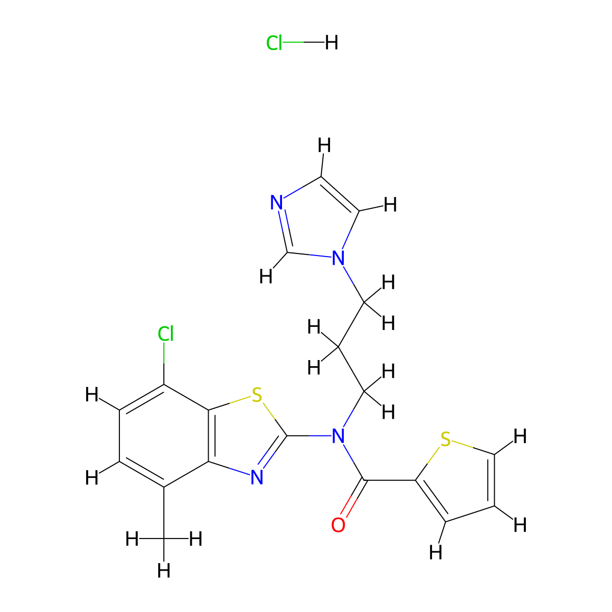 N-(3-(1H-imidazol-1-yl)propyl)-N-(7-chloro-4-methylbenzo[d]thiazol-2-yl)thiophene-2-carboxamide hydrochloride molecular structure, CAS 1216746-04-1