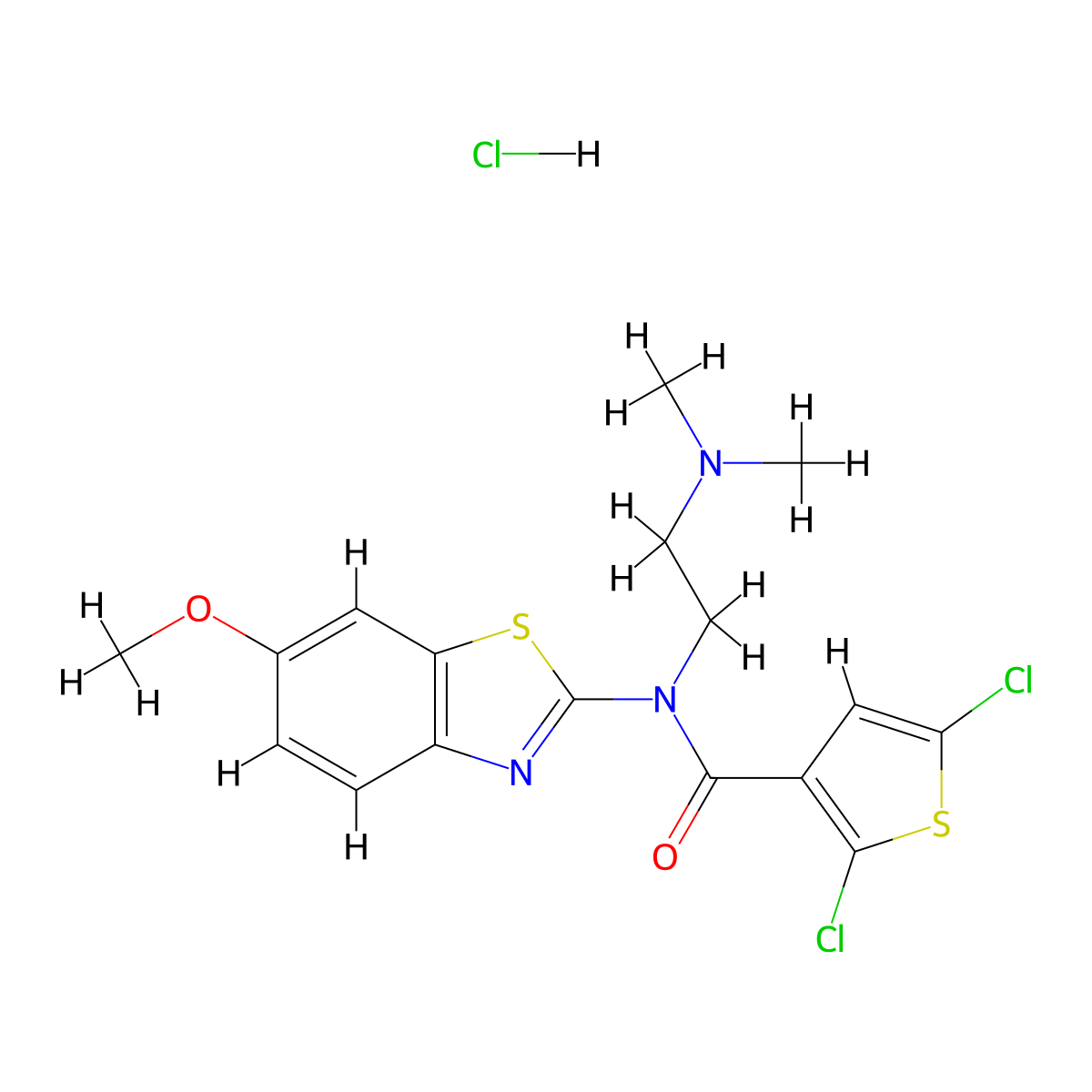 2,5-dichloro-N-(2-(dimethylamino)ethyl)-N-(6-methoxybenzo[d]thiazol-2-yl)thiophene-3-carboxamide hydrochloride molecular structure, CAS 1216746-37-0