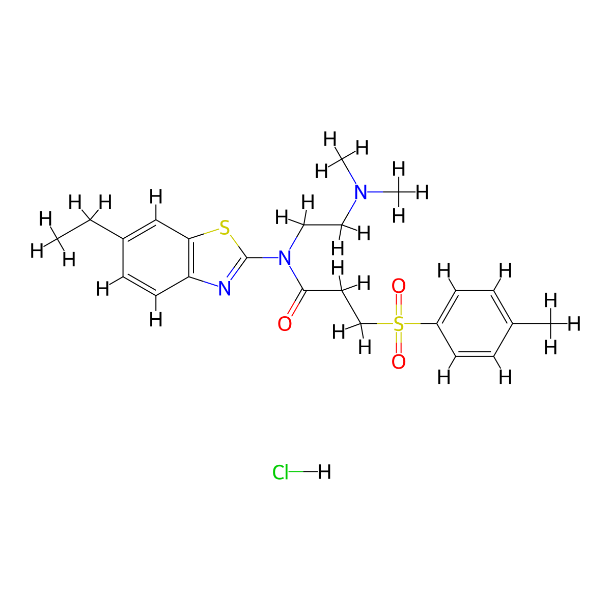 N-(2-(dimethylamino)ethyl)-N-(6-ethylbenzo[d]thiazol-2-yl)-3-tosylpropanamide hydrochloride molecular structure, CAS 1216752-87-2