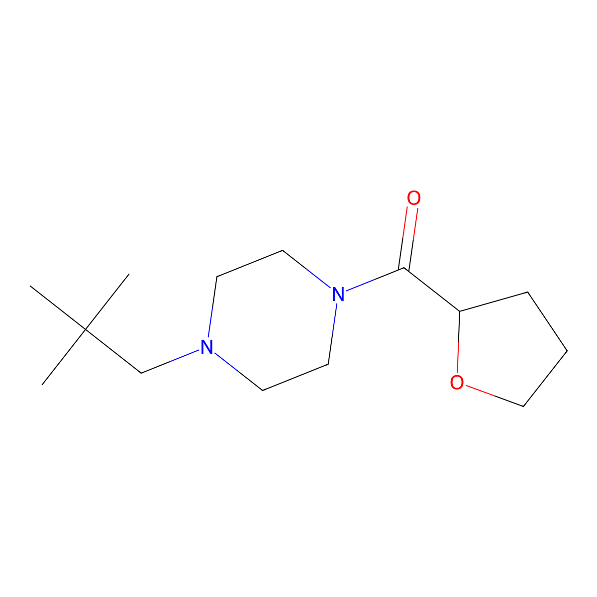 (4-Neopentylpiperazin-1-yl)(tetrahydrofuran-2-yl)methanone molecular structure, CAS 1216755-72-4