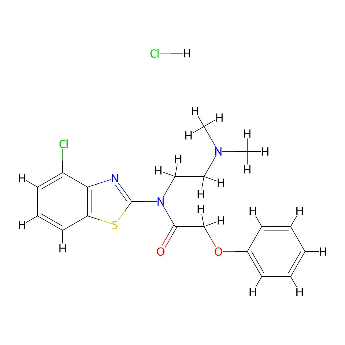 N-(4-chlorobenzo[d]thiazol-2-yl)-N-(2-(dimethylamino)ethyl)-2-phenoxyacetamide hydrochloride molecular structure, CAS 1216755-87-1