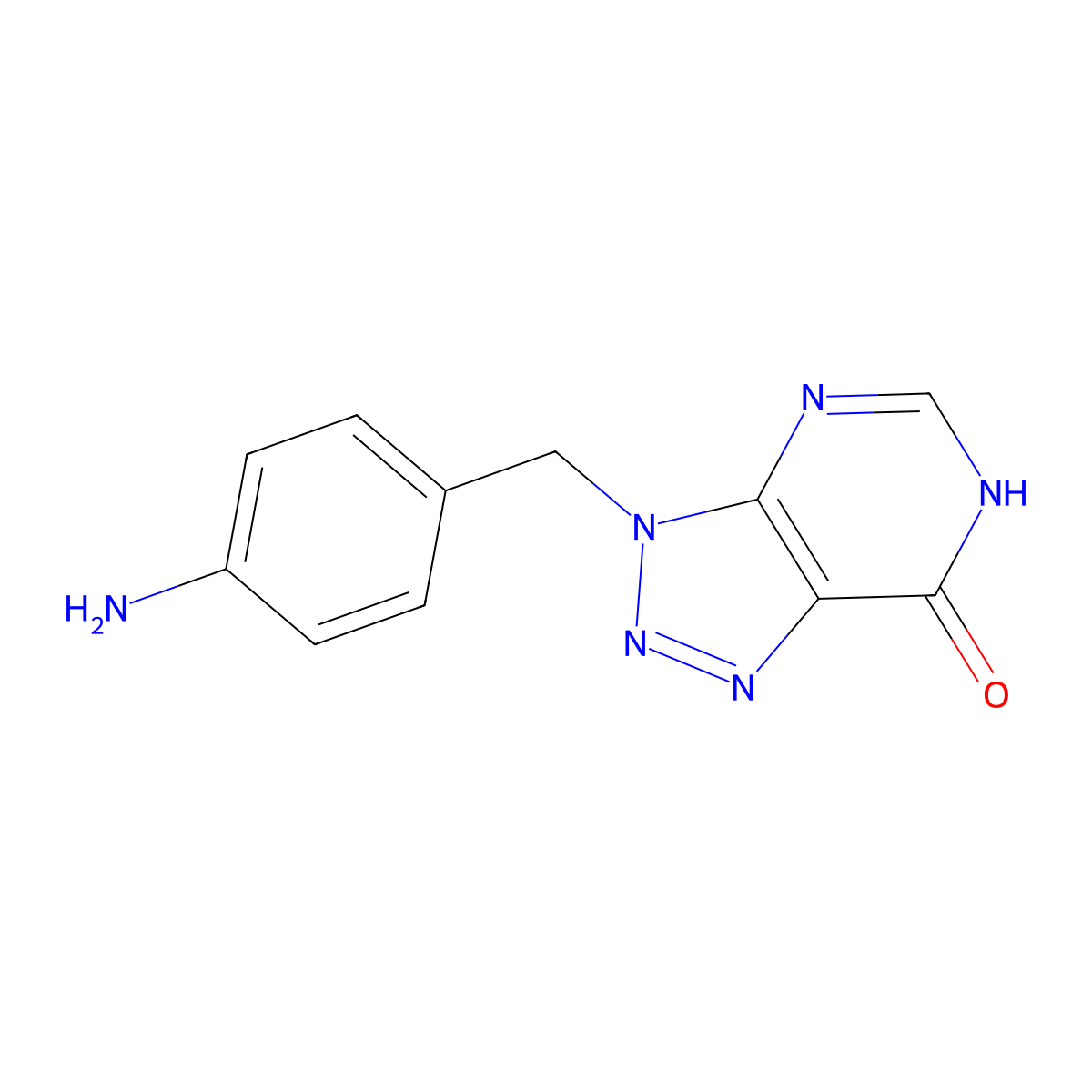3-(4-Aminobenzyl)-3H-[1,2,3]triazolo[4,5-d]pyrimidin-7-ol molecular structure, CAS 1216756-19-2