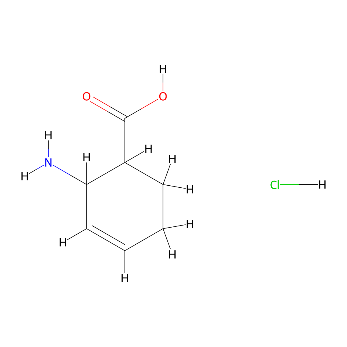 2-Aminocyclohex-3-ene-1-carboxylic acid hydrochloride molecular structure, CAS 1216758-11-0
