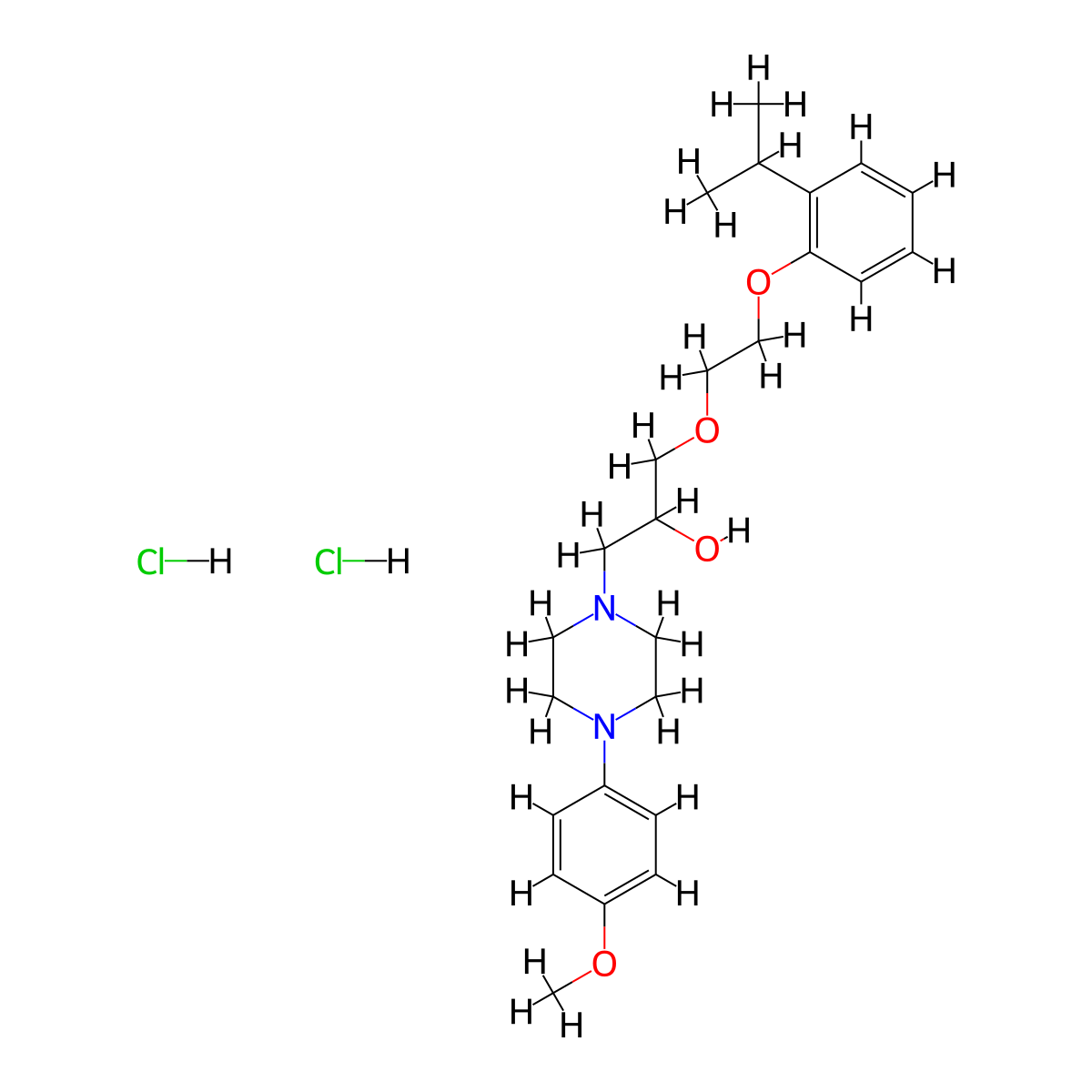 1-(2-(2-Isopropylphenoxy)ethoxy)-3-(4-(4-methoxyphenyl)piperazin-1-yl)propan-2-ol dihydrochloride molecular structure, CAS 1216759-14-6