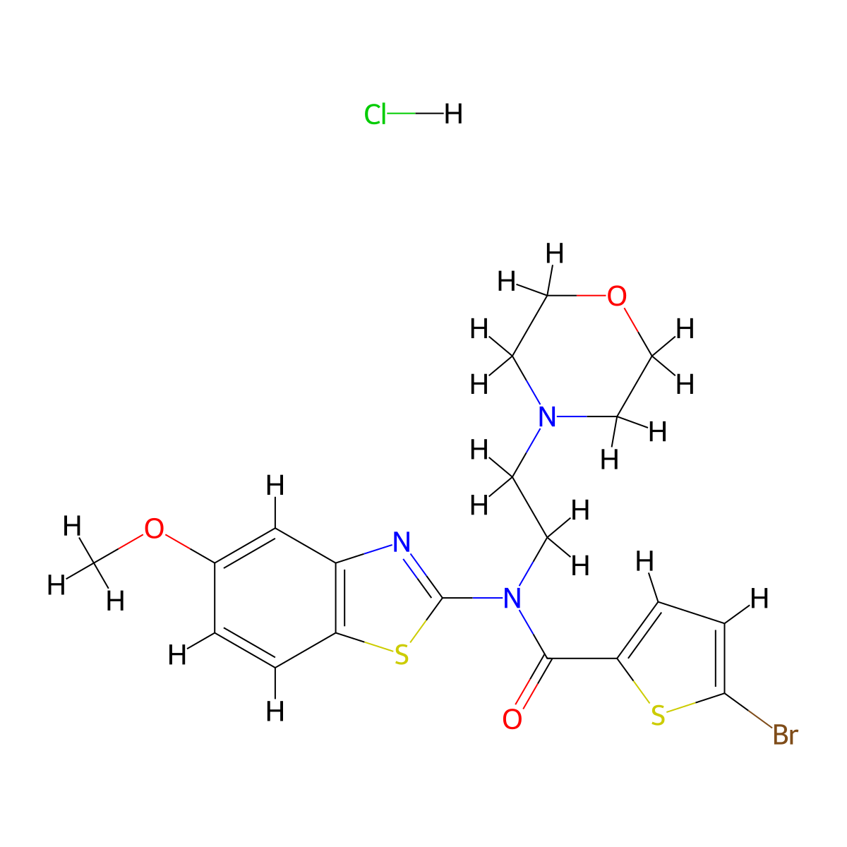 5-bromo-N-(5-methoxybenzo[d]thiazol-2-yl)-N-(2-morpholinoethyl)thiophene-2-carboxamide hydrochloride molecular structure, CAS 1216759-65-7