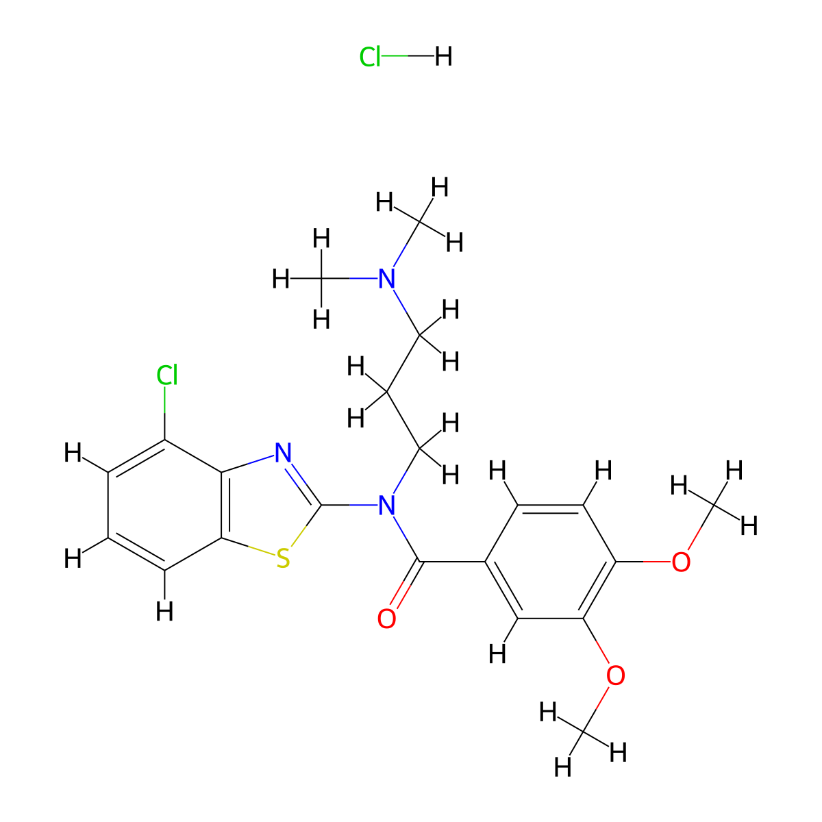N-(4-chlorobenzo[d]thiazol-2-yl)-N-(3-(dimethylamino)propyl)-3,4-dimethoxybenzamide hydrochloride molecular structure, CAS 1216760-04-1