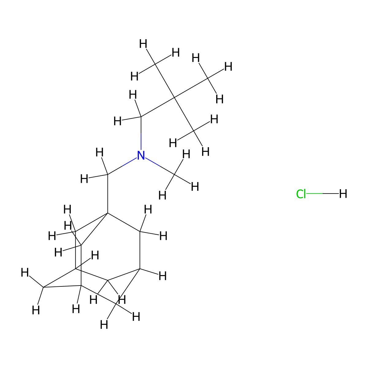 [(Adamantan-1-yl)methyl](2,2-dimethylpropyl)methylamine hydrochloride molecular structure, CAS 1216762-11-6