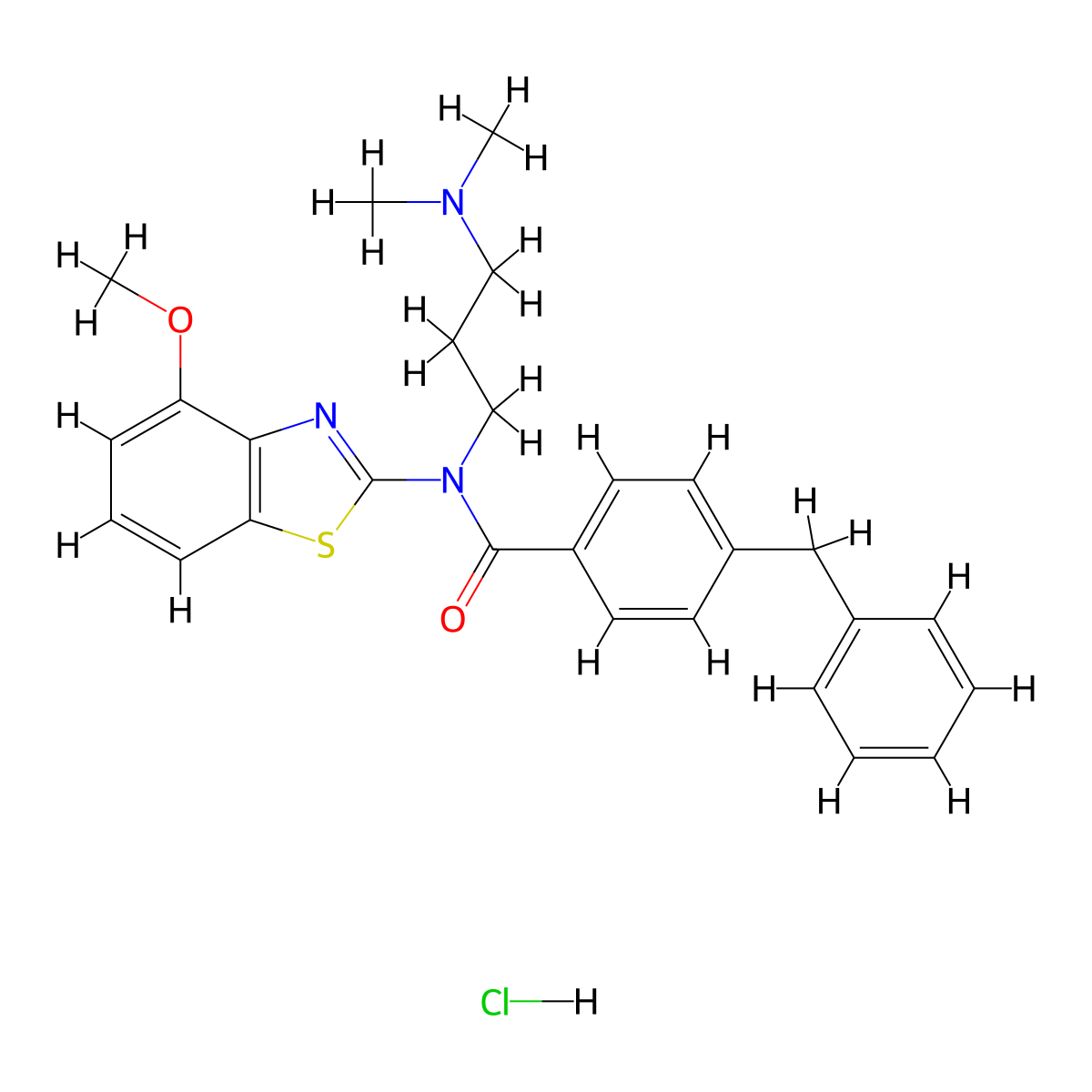 4-benzyl-N-(3-(dimethylamino)propyl)-N-(4-methoxybenzo[d]thiazol-2-yl)benzamide hydrochloride molecular structure, CAS 1216762-45-6