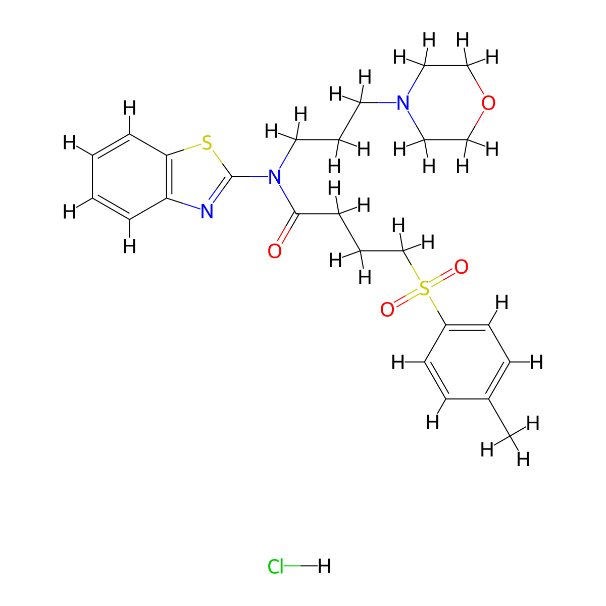 N-(benzo[d]thiazol-2-yl)-N-(3-morpholinopropyl)-4-tosylbutanamide hydrochloride molecular structure, CAS 1216764-70-3