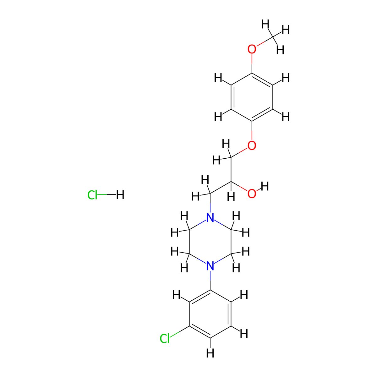1-[4-(3-Chlorophenyl)piperazin-1-YL]-3-(4-methoxyphenoxy)propan-2-OL hydrochloride molecular structure, CAS 1216768-04-5