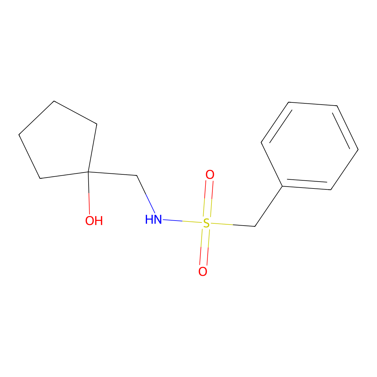N-[(1-hydroxycyclopentyl)methyl]-1-phenylmethanesulfonamide molecular structure, CAS 1216769-00-4