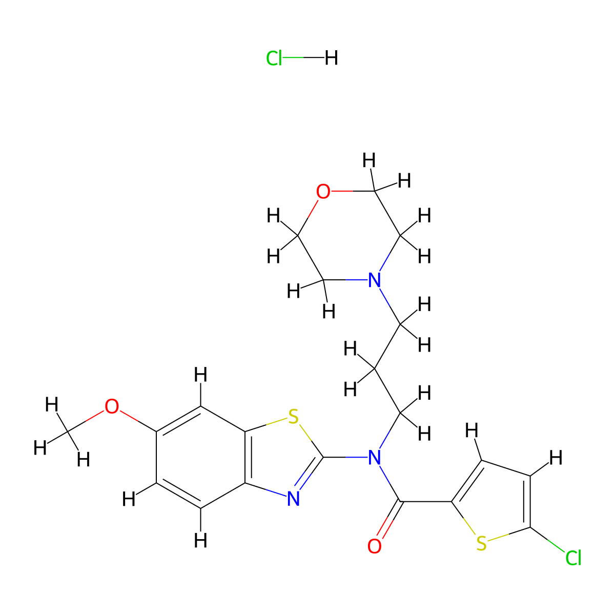 5-chloro-N-(6-methoxybenzo[d]thiazol-2-yl)-N-(3-morpholinopropyl)thiophene-2-carboxamide hydrochloride molecular structure, CAS 1216771-46-8