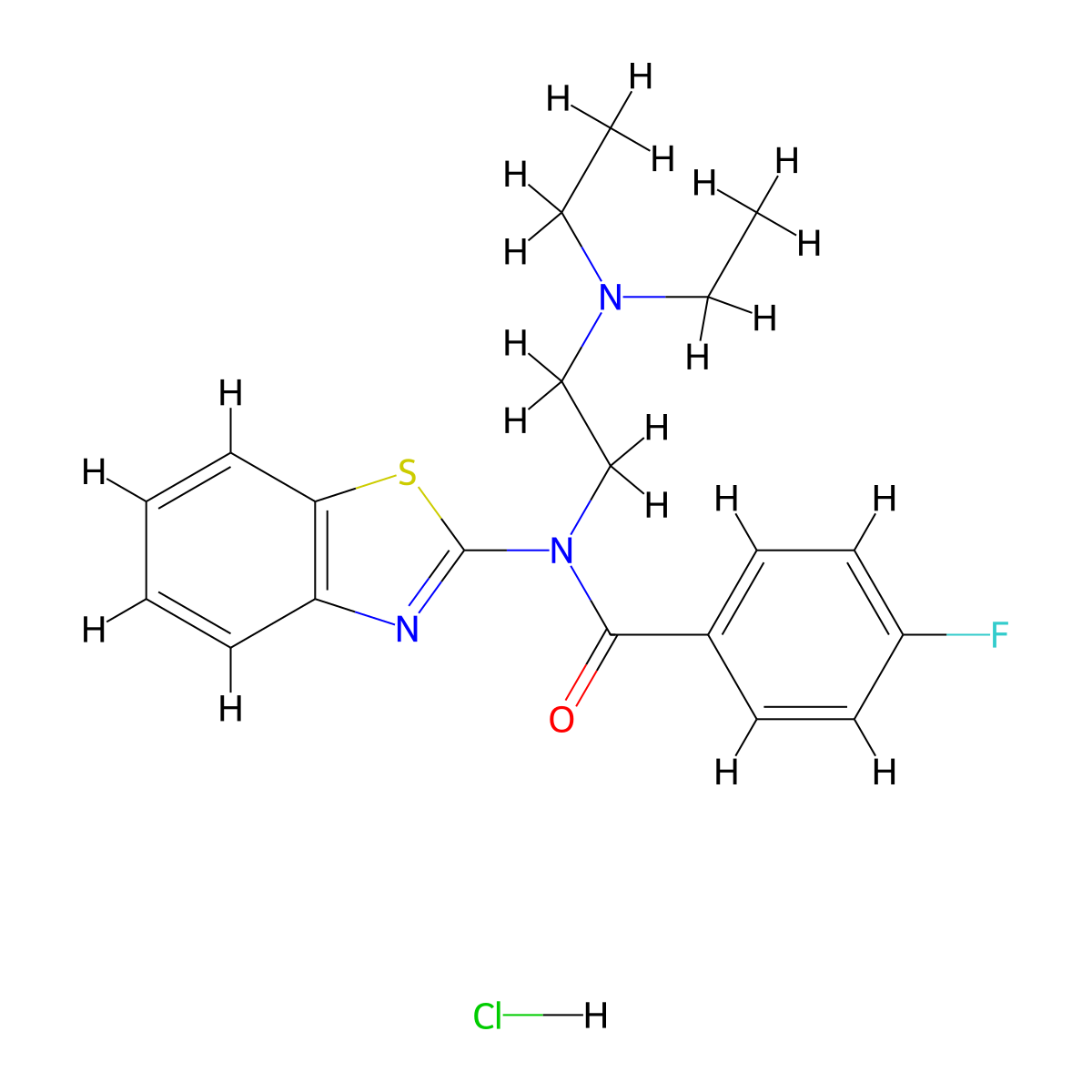 N-(benzo[d]thiazol-2-yl)-N-(2-(diethylamino)ethyl)-4-fluorobenzamide hydrochloride molecular structure, CAS 1216771-49-1