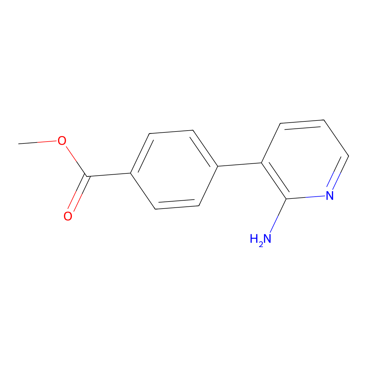 Methyl 4-(2-aminopyridin-3-yl)benzoate molecular structure, CAS 1216772-15-4