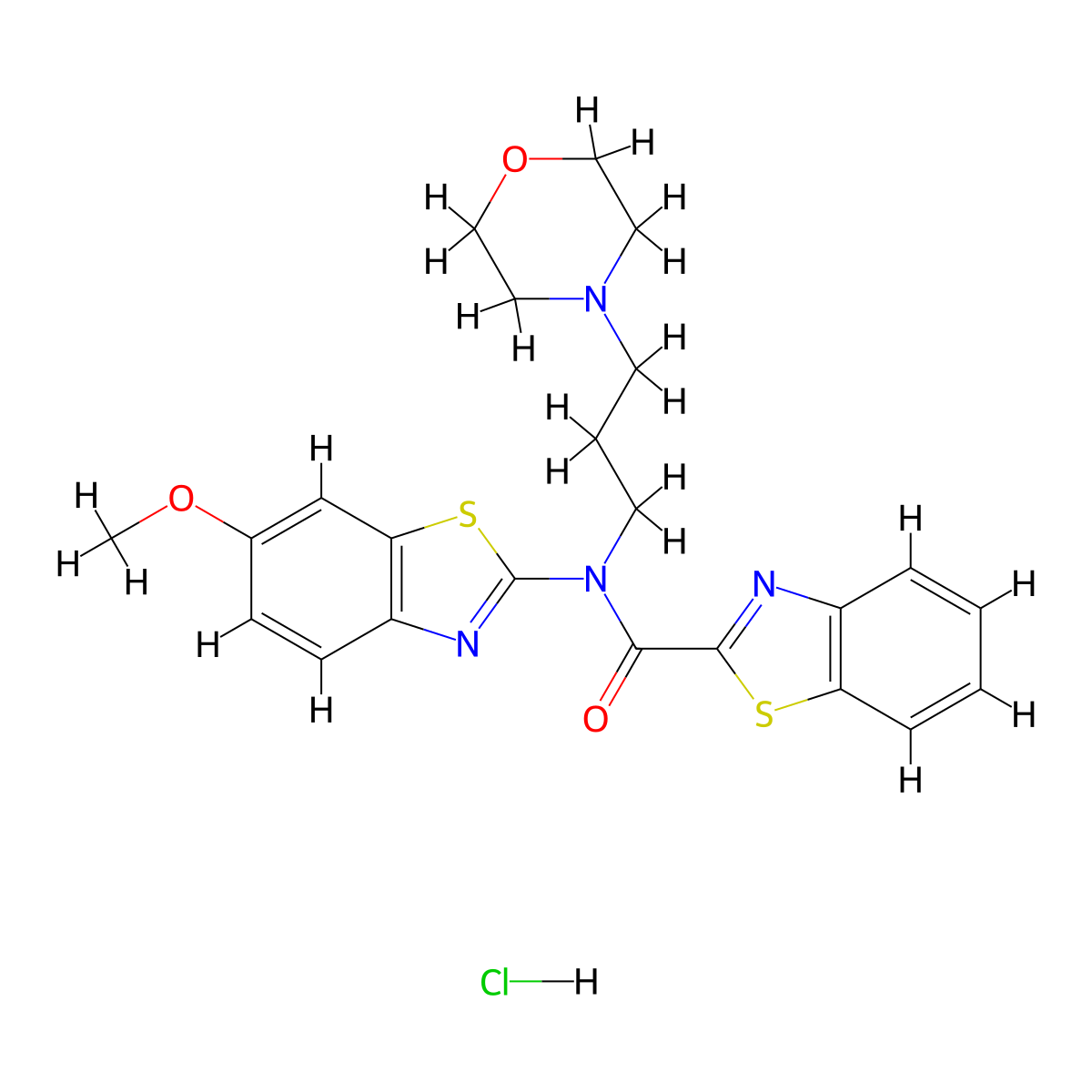 N-(6-methoxybenzo[d]thiazol-2-yl)-N-(3-morpholinopropyl)benzo[d]thiazole-2-carboxamide hydrochloride molecular structure, CAS 1216774-32-1