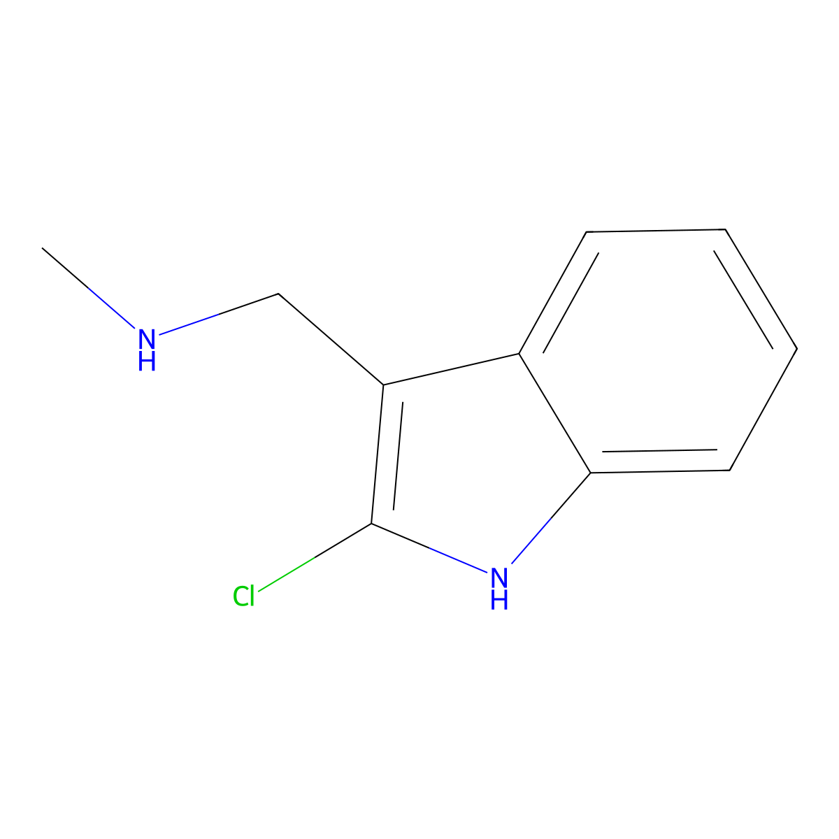 1-(2-chloro-1H-indol-3-yl)-N-methylmethanamine molecular structure, CAS 1216775-82-4