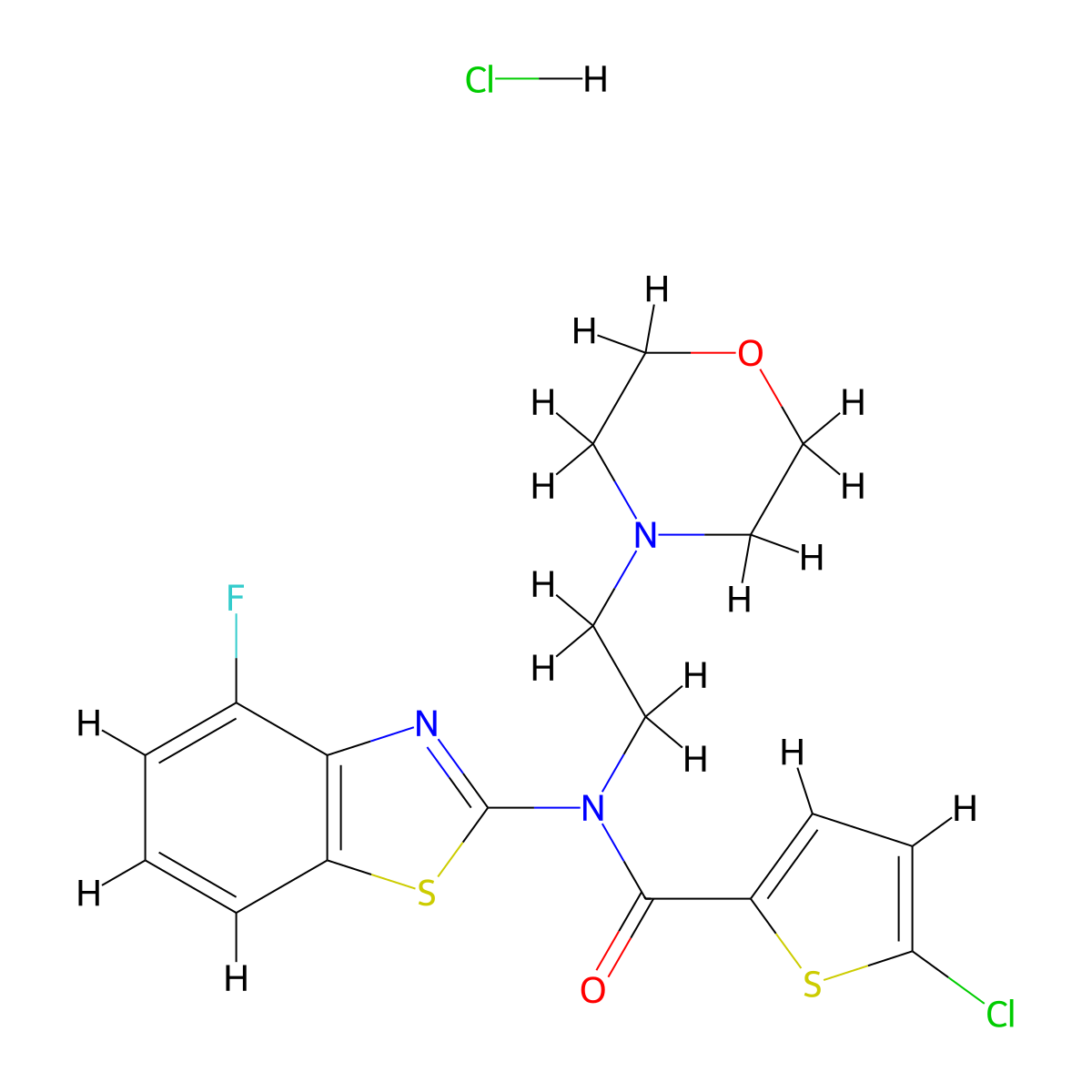 5-chloro-N-(4-fluorobenzo[d]thiazol-2-yl)-N-(2-morpholinoethyl)thiophene-2-carboxamide hydrochloride molecular structure, CAS 1216777-87-5