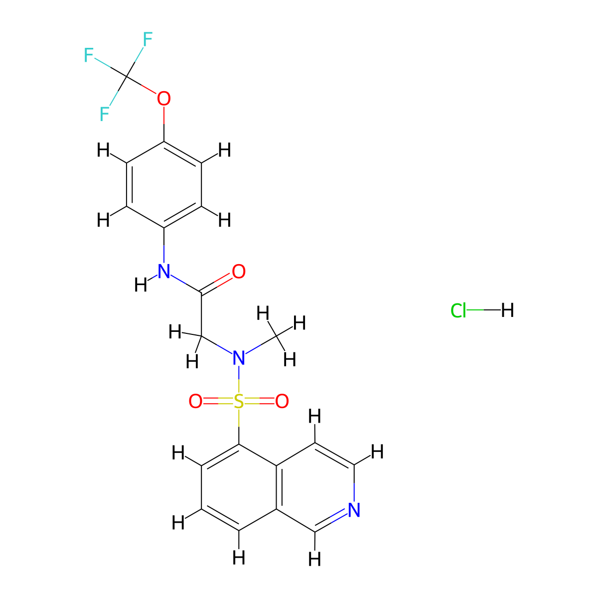 2-(N-Methylisoquinoline-5-sulfonamido)-N-[4-(trifluoromethoxy)phenyl]acetamide hydrochloride molecular structure, CAS 1216781-18-8