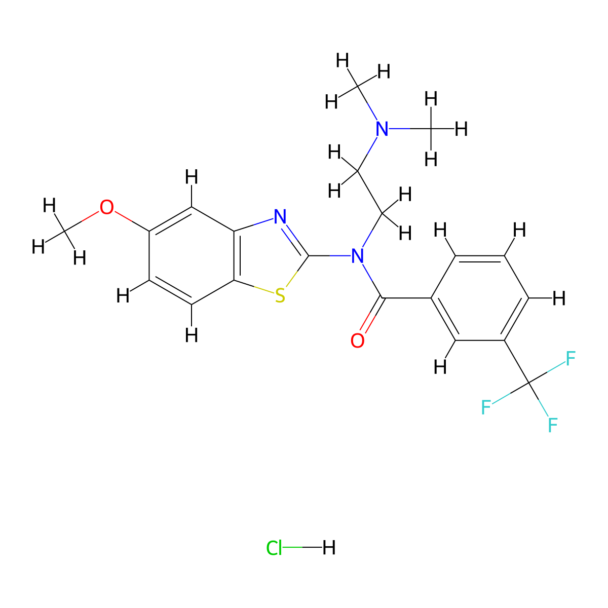 N-(2-(dimethylamino)ethyl)-N-(5-methoxybenzo[d]thiazol-2-yl)-3-(trifluoromethyl)benzamide hydrochloride molecular structure, CAS 1216781-98-4