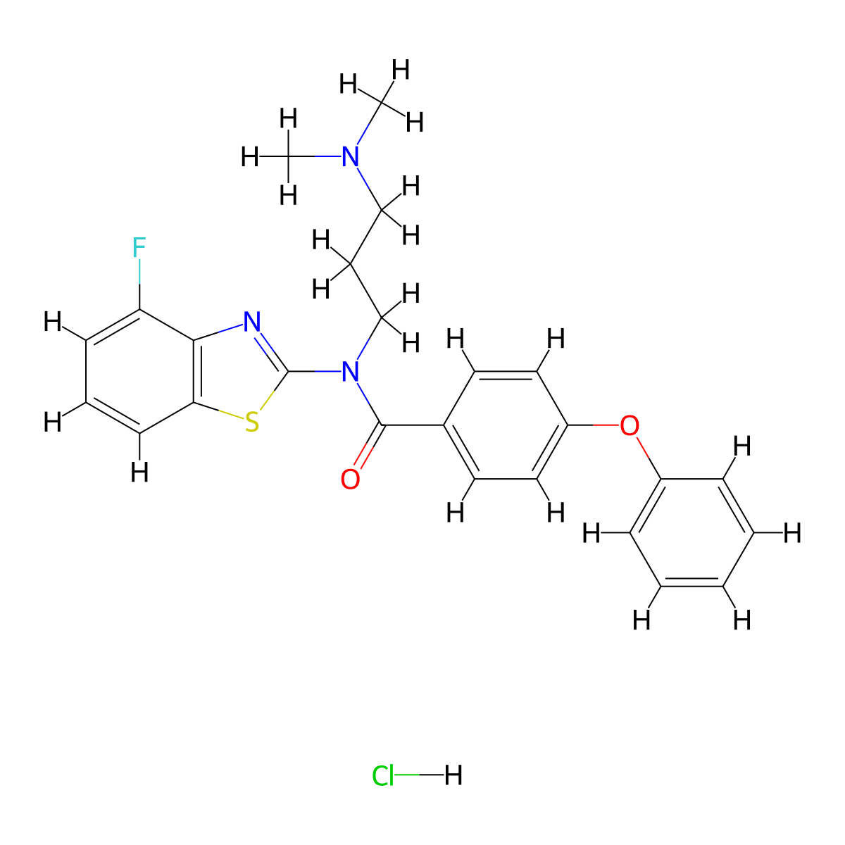 N-(3-(dimethylamino)propyl)-N-(4-fluorobenzo[d]thiazol-2-yl)-4-phenoxybenzamide hydrochloride molecular structure, CAS 1216783-24-2