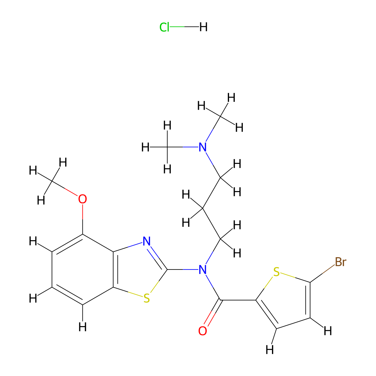 5-bromo-N-(3-(dimethylamino)propyl)-N-(4-methoxybenzo[d]thiazol-2-yl)thiophene-2-carboxamide hydrochloride molecular structure, CAS 1216783-75-3