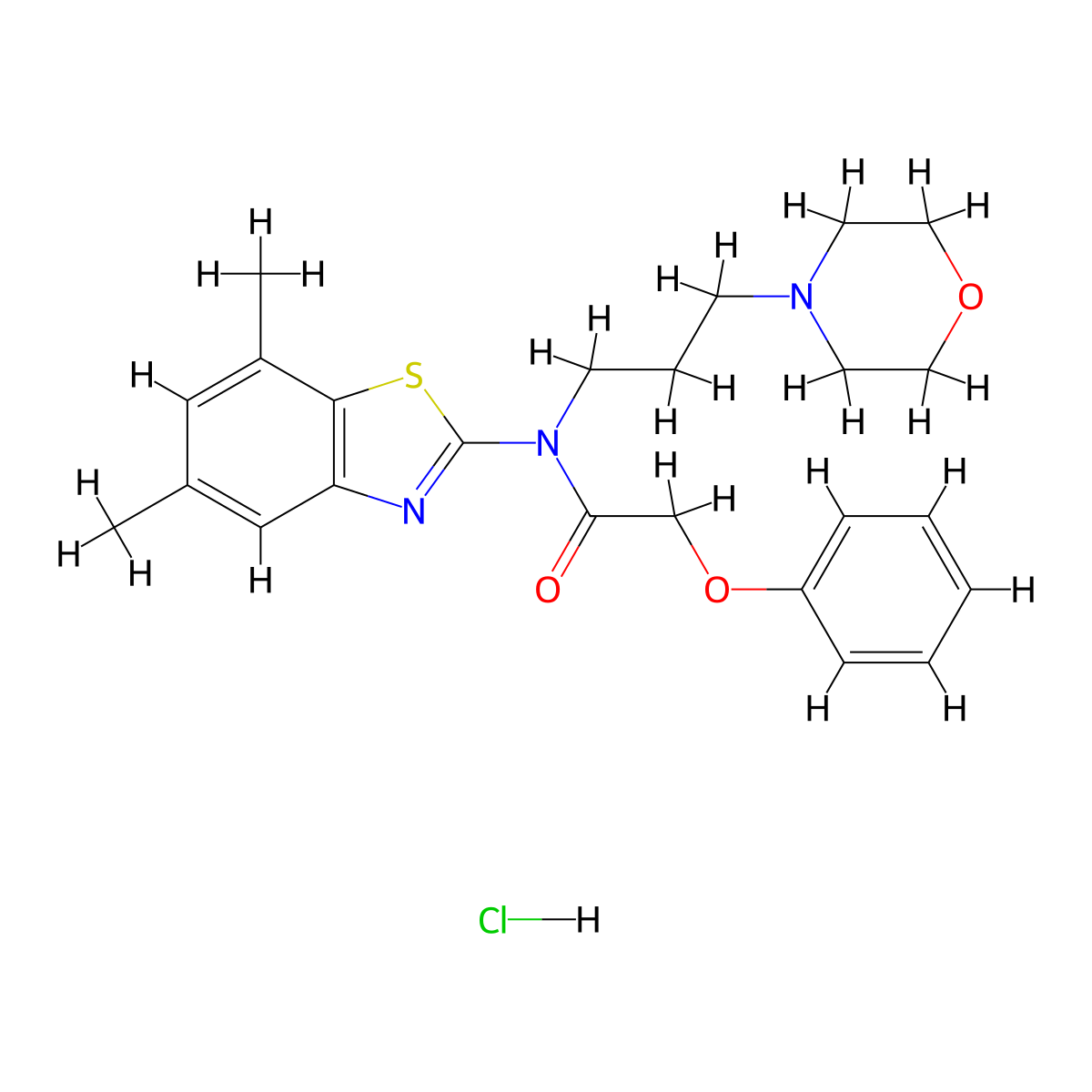 N-(5,7-dimethylbenzo[d]thiazol-2-yl)-N-(3-morpholinopropyl)-2-phenoxyacetamide hydrochloride molecular structure, CAS 1216783-94-6