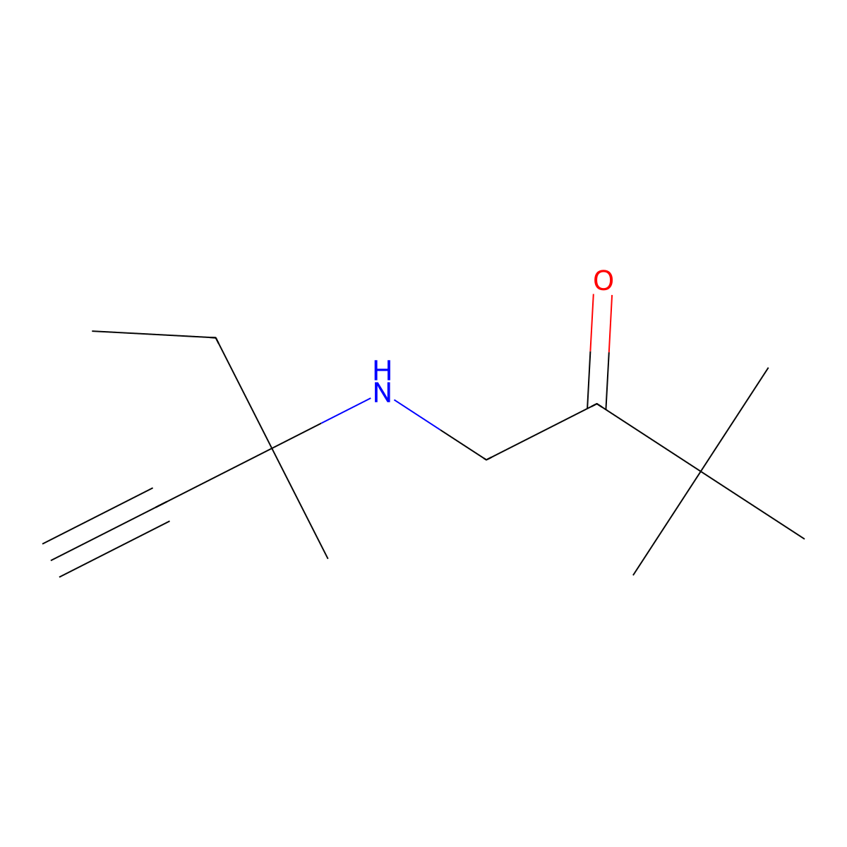 3,3-Dimethyl-1-[(3-methylpent-1-yn-3-yl)amino]butan-2-one molecular structure, CAS 1216784-16-5
