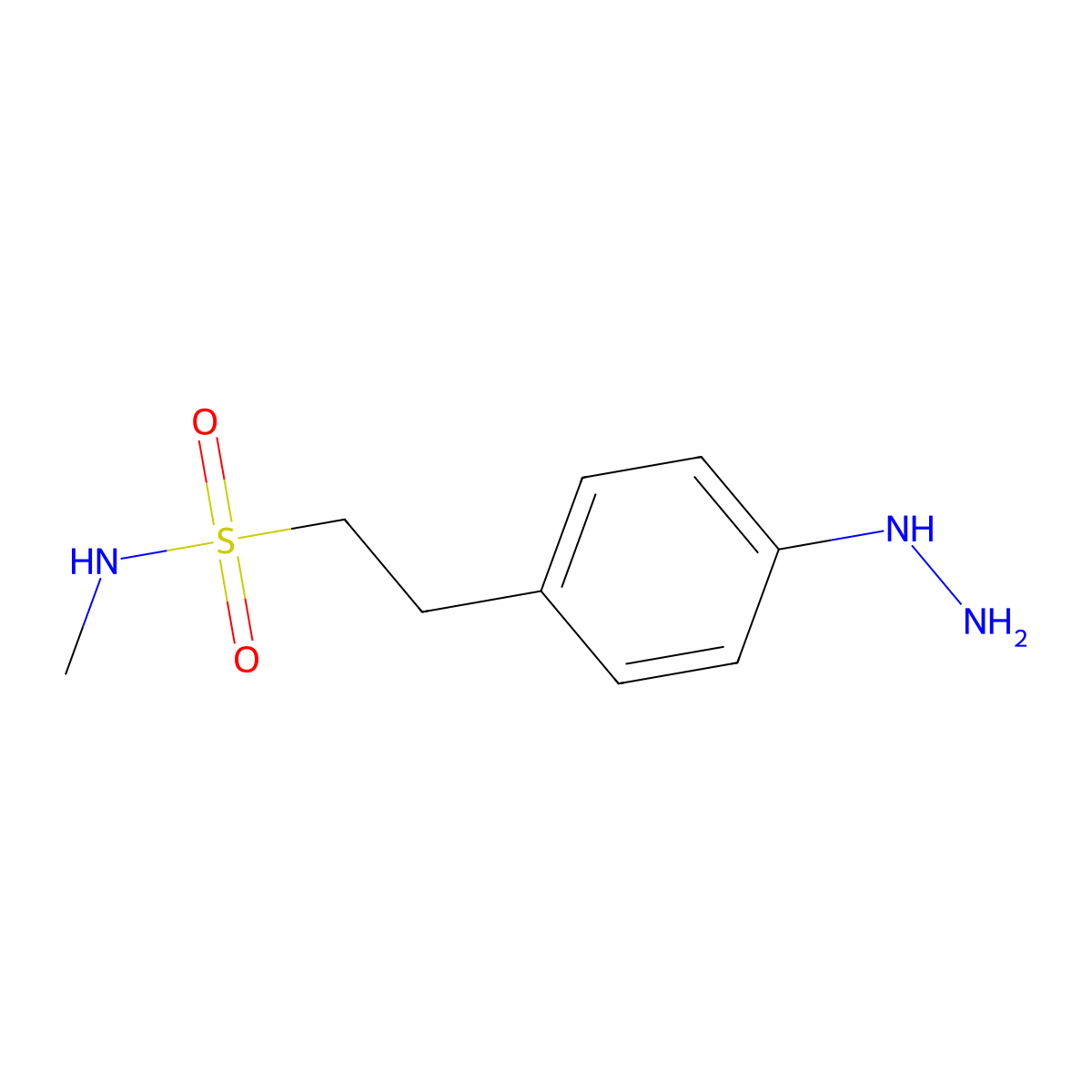 2-(4-Hydrazinylphenyl)-N-methylethanesulfonamide molecular structure, CAS 121679-30-9